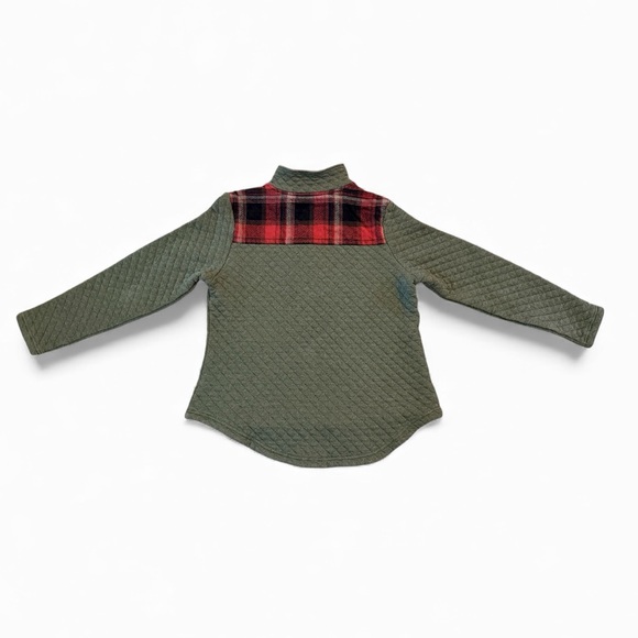 Legendary Whitetails Quilted Pullover Jacket – Olive Green Plaid Trim (Size M) - Picture 2 of 6